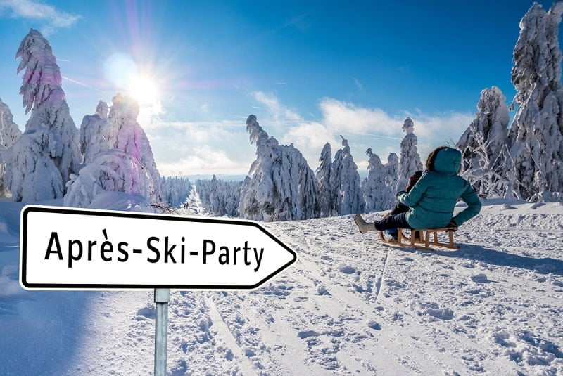 Après Ski Party BRILLE Eis Kristalle Schnee flocke flöckchen Winter Spaß rodeln 