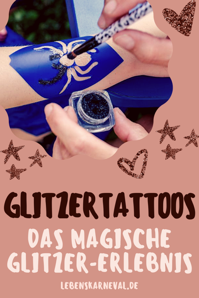 Glitzertattoos – magisches Pulver auf euren Körper! Hier finden Sie alles über Glitzertattoos, Schablonen, Sets, Trends und das passende Zubehör.2 - pin