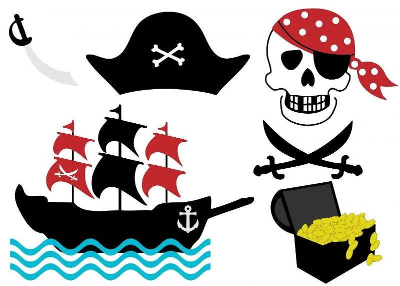 illustrierte Piratenzeichen und symbole