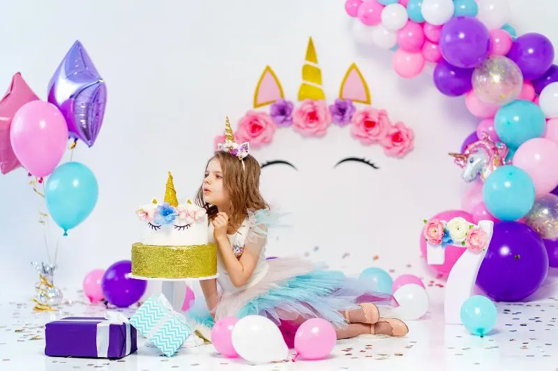 Mädchen Geburtstagsparty Magischer Einhorn Geschirr,Luftballons,Spiele,Deko