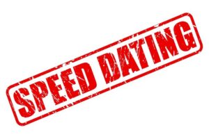 Speed Dating roter Stempeltext