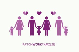 Piktogramm des Patchwork-Familientrennungskonzepts