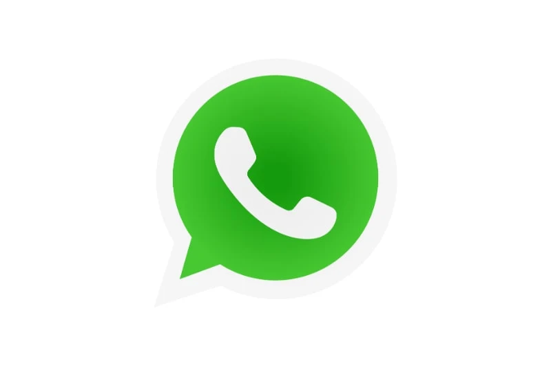 WhatsApp-Messenger-Logo. Mobilteil auf grünem Hintergrund