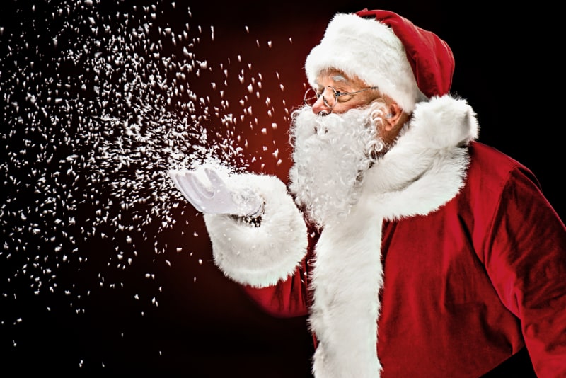 Weihnachtsmann-Nikolaus-blast-Schneeflocken