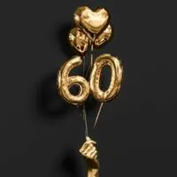 geburtstag 60 ballons und herz gold