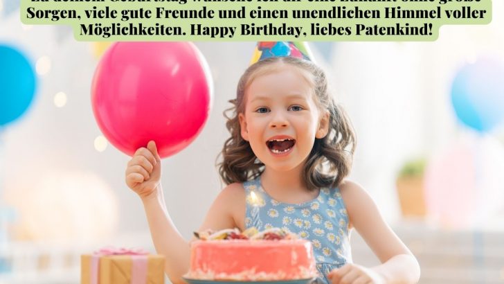 Geburtstagswünsche Patenkind: Tipps für persönliche und einzigartige Geburtstagssprüche