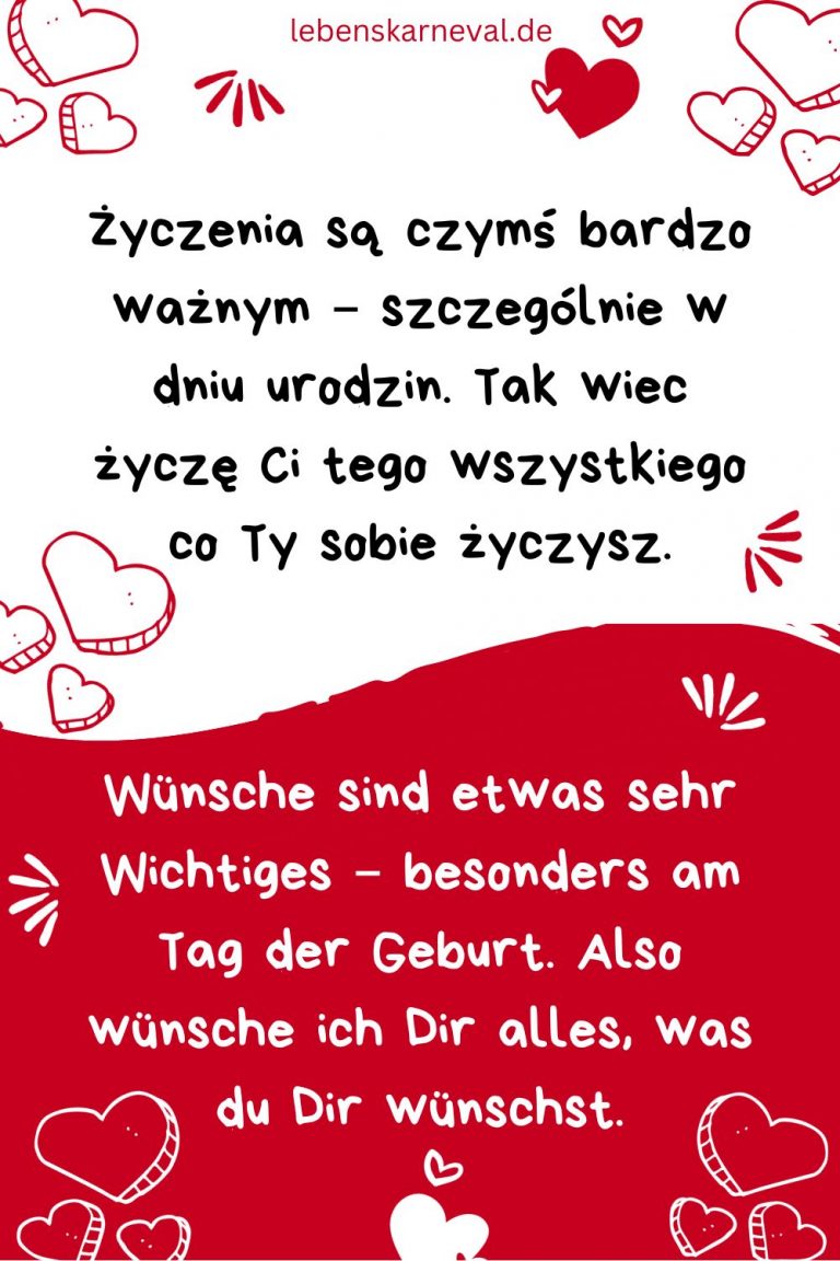 Geburtstagswünsche auf Polnisch mit deutscher Übersetzung